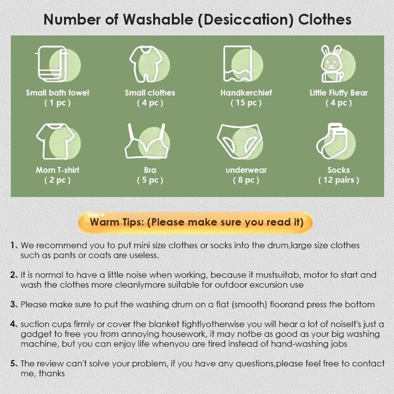 Folding Portable Mini Washing Machine | 11 Litre Huge Capacity